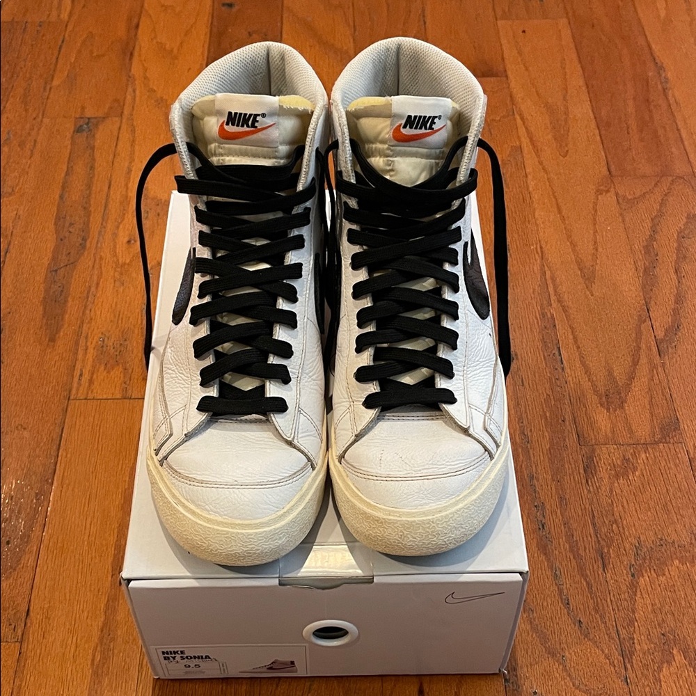 Nike Men's White and Black Sail High-Top Sneakers